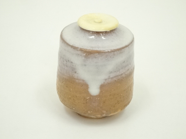 茶道具 茶道 茶入れ 骨董 共箱 金子信彦 城山窯 萩焼 萩焼 茶入